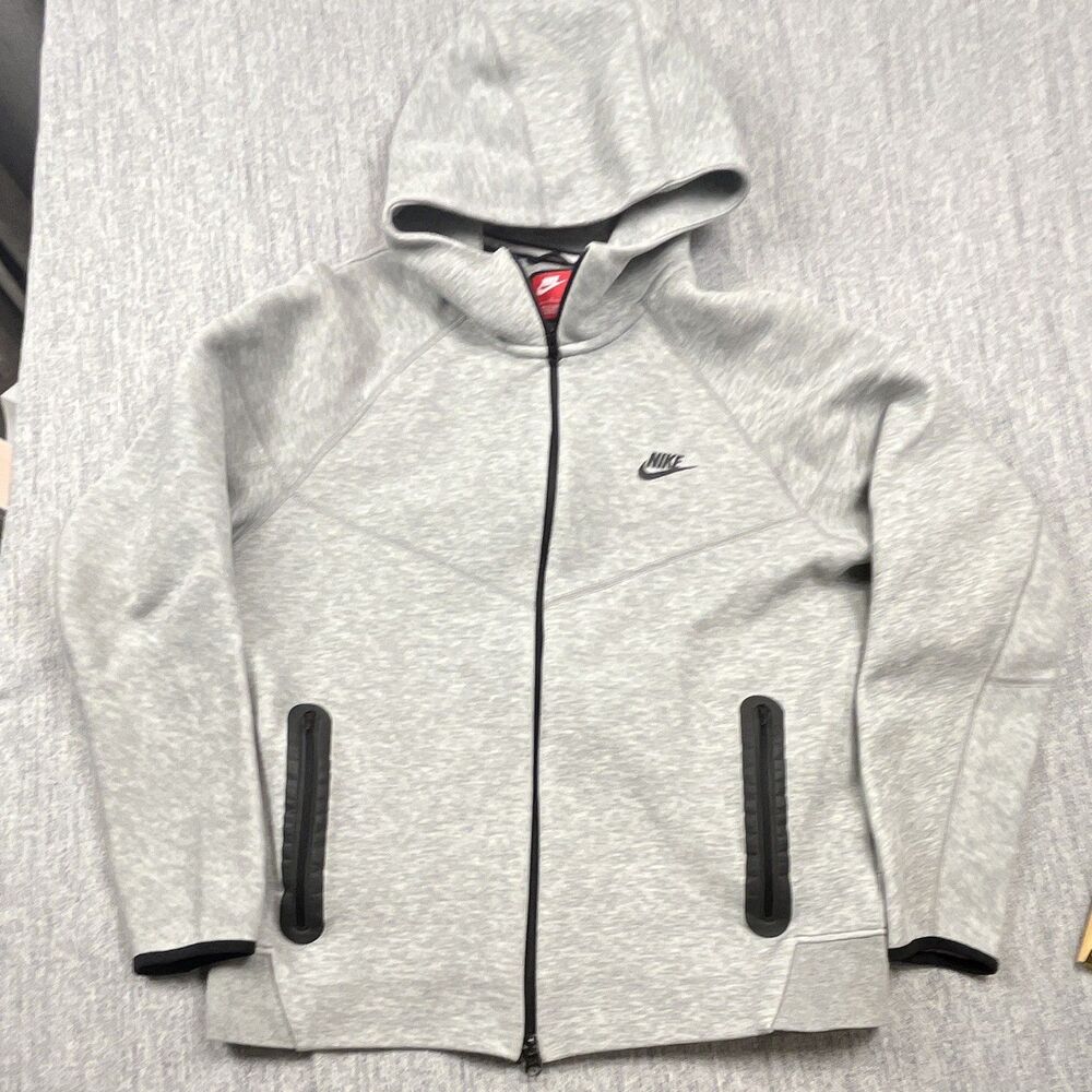 Nike Tech Fleece Full Zip Windrunner Hoodie Mens Large L Gray Heather HV0949-063